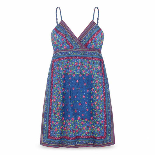 Front view of Best Mountain women’s multicoloured geometric cotton a-line, size L, v-neck pullover
