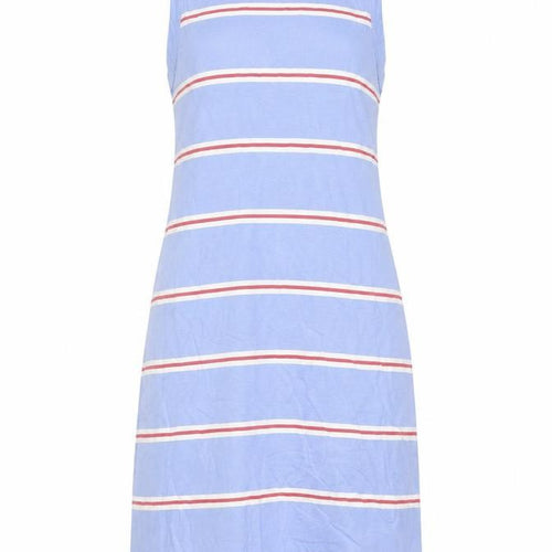 Marks and Spencer Womens Blue Striped Cotton Tank Dress Size S Crew Neck Pullover