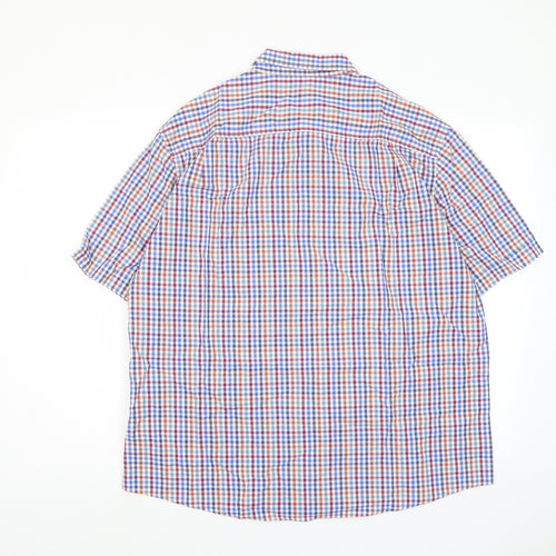 Marks and Spencer Mens Multicoloured Plaid Cotton Button-Up Size XL Collared Button
