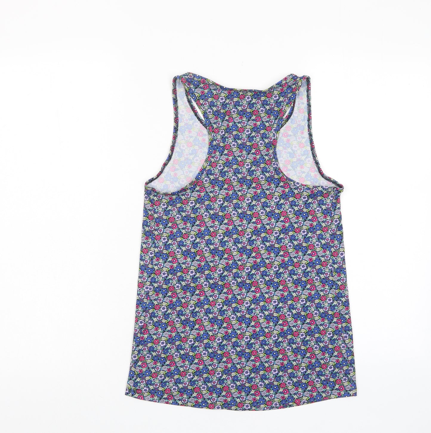 GOODMOVE Womens Multicoloured Floral Polyester Basic Tank Size 6 Scoop Neck Pullover