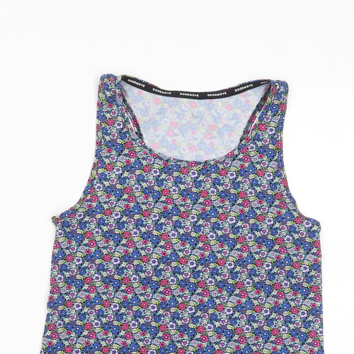 GOODMOVE Womens Multicoloured Floral Polyester Basic Tank Size 6 Scoop Neck Pullover