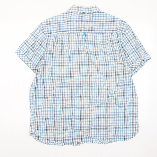 RJR.John Rocha Mens Blue Plaid Cotton Button-Up Size XL Collared Button - Pocket