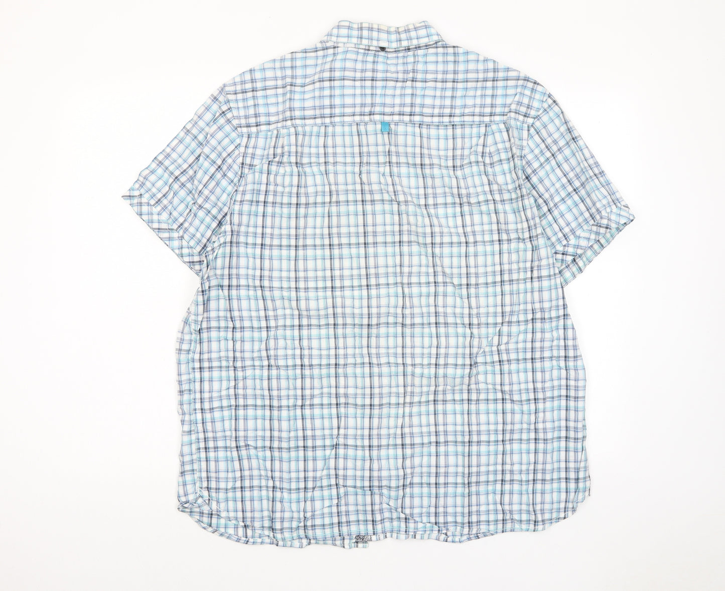 RJR.John Rocha Mens Blue Plaid Cotton Button-Up Size XL Collared Button - Pocket