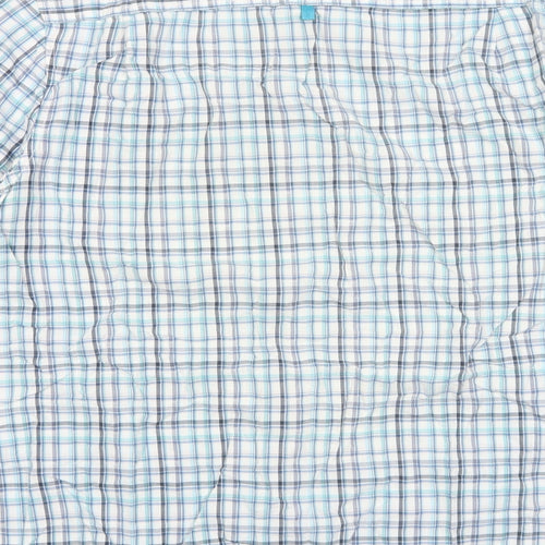 RJR.John Rocha Mens Blue Plaid Cotton Button-Up Size XL Collared Button - Pocket