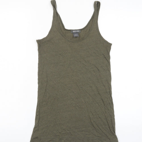 Kenneth Cole Reaction Womens Green Cotton Basic Tank Size M Scoop Neck