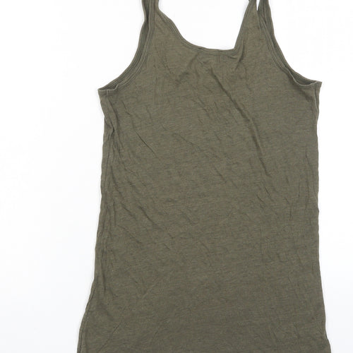 Kenneth Cole Reaction Womens Green Cotton Basic Tank Size M Scoop Neck