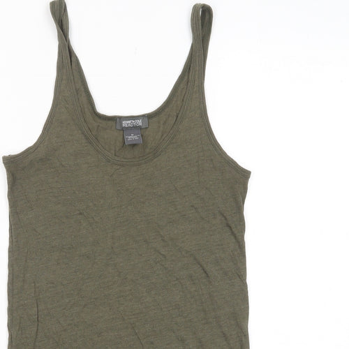 Kenneth Cole Reaction Womens Green Cotton Basic Tank Size M Scoop Neck