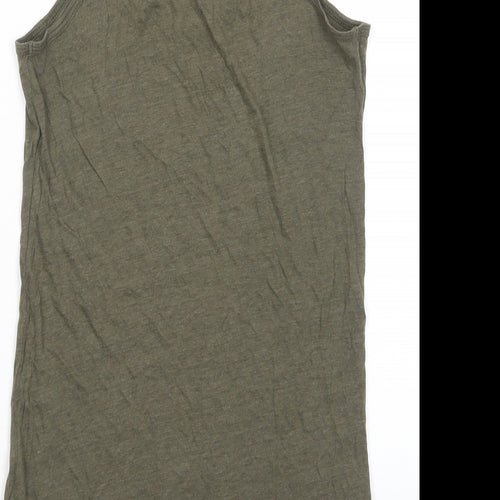 Kenneth Cole Reaction Womens Green Cotton Basic Tank Size M Scoop Neck
