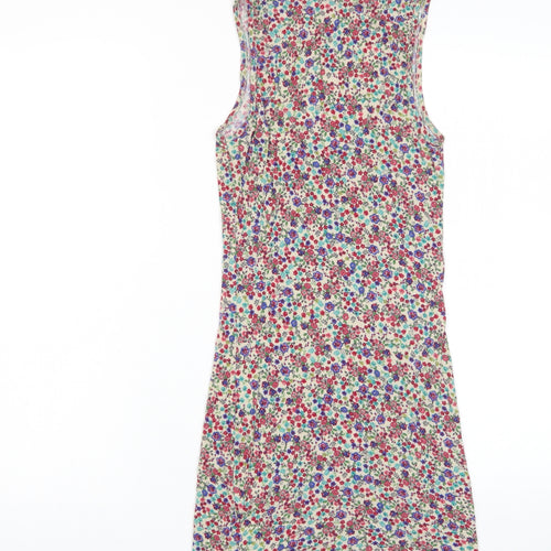 Warehouse Womens Multicoloured Floral Viscose Bodycon Size 6 Scoop Neck Pullover