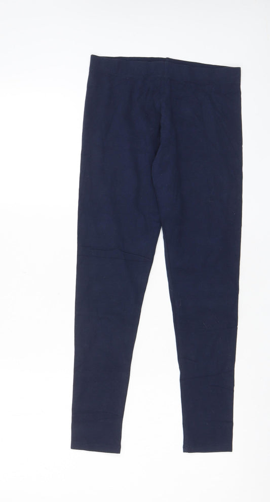 NEXT Girls Blue Cotton Capri Trousers Size 14 Years L24 in Regular Pullover
