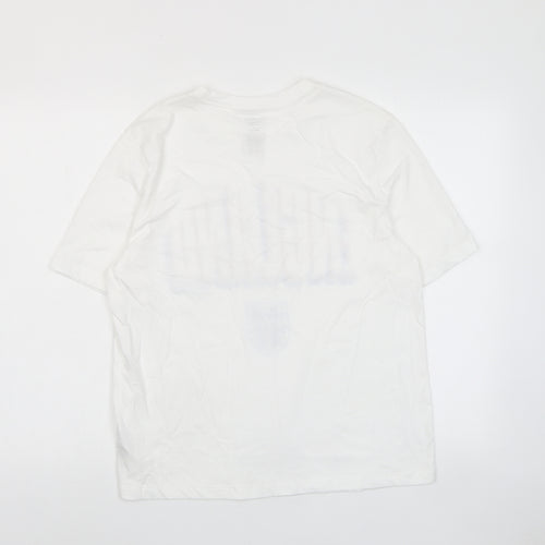 Marks and Spencer Womens White Cotton Basic T-Shirt Size 14 Crew Neck - England