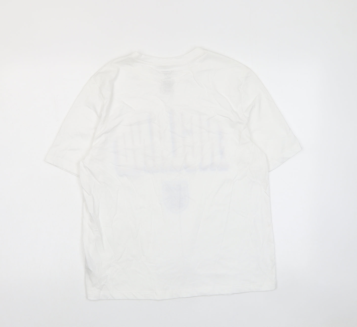 Marks and Spencer Womens White Cotton Basic T-Shirt Size 14 Crew Neck - England