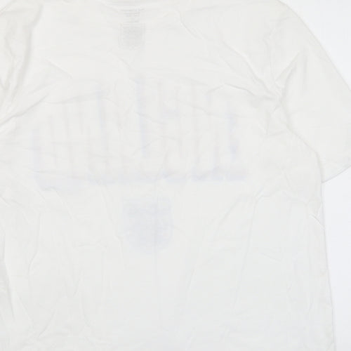 Marks and Spencer Womens White Cotton Basic T-Shirt Size 14 Crew Neck - England