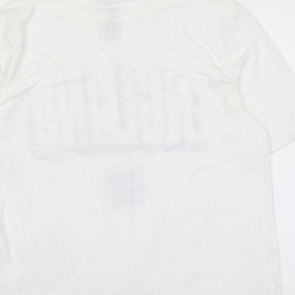 Marks and Spencer Womens White Cotton Basic T-Shirt Size 14 Crew Neck - England