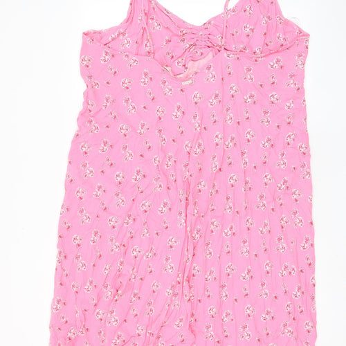 Marks and Spencer Womens Pink Floral Viscose Cami Dress Size 24