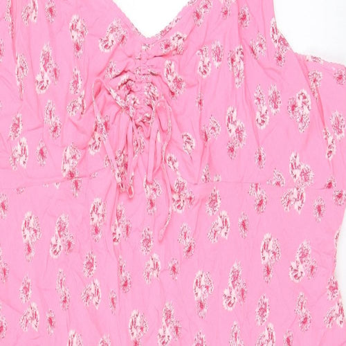 Marks and Spencer Womens Pink Floral Viscose Cami Dress Size 24