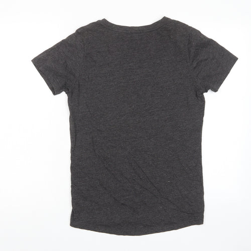 Camp David Womens Grey Polyester Basic T-Shirt Size L V-Neck