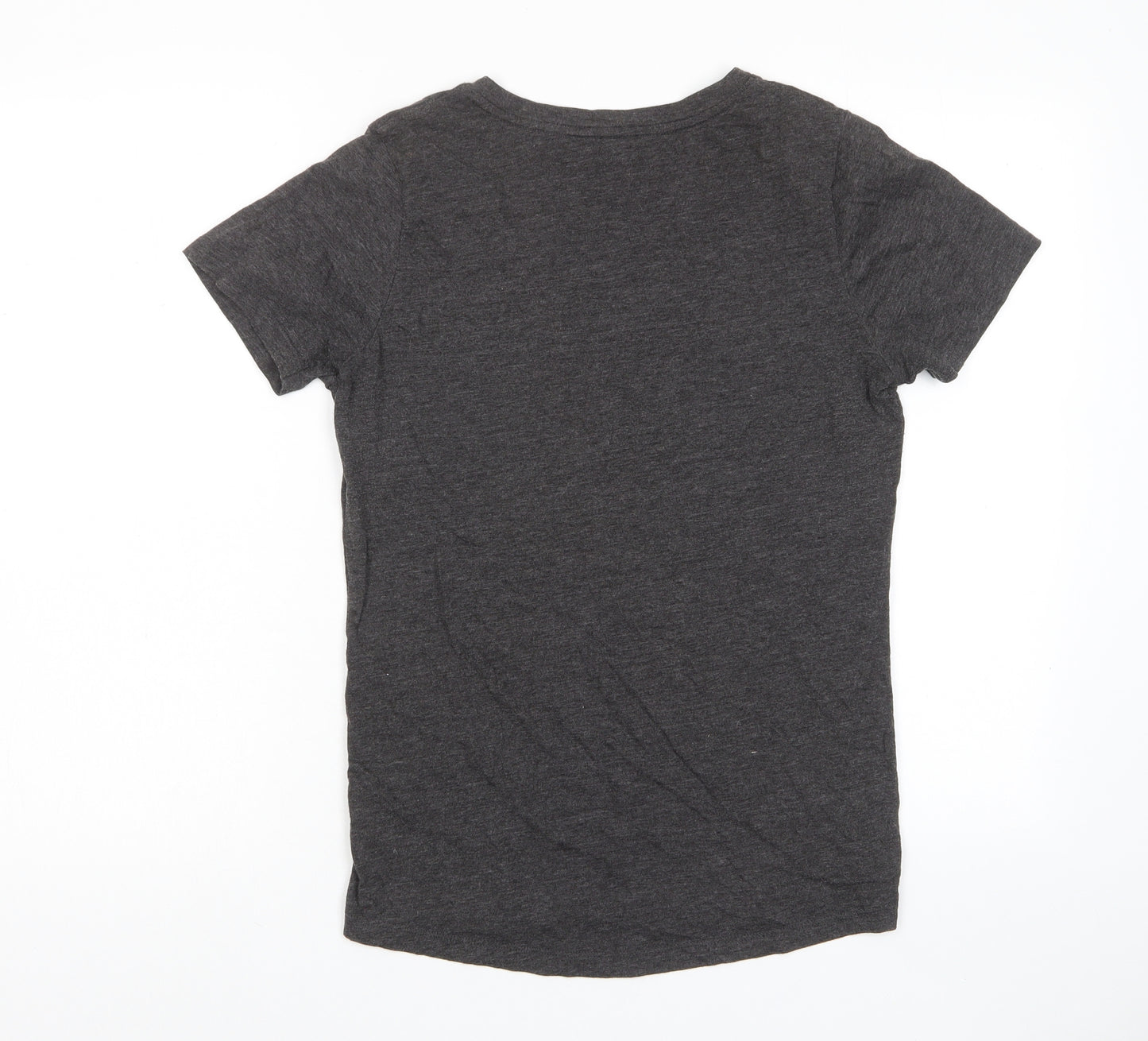 Camp David Womens Grey Polyester Basic T-Shirt Size L V-Neck