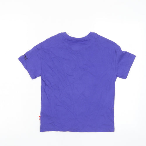 Marks and Spencer Girls Purple Cotton Basic T-Shirt Size 7-8 Years Crew Neck Pullover - Marvel