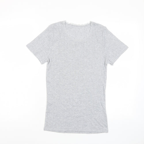 Marks and Spencer Womens Red Polyester Basic T-Shirt Size 12 V-Neck - Lace