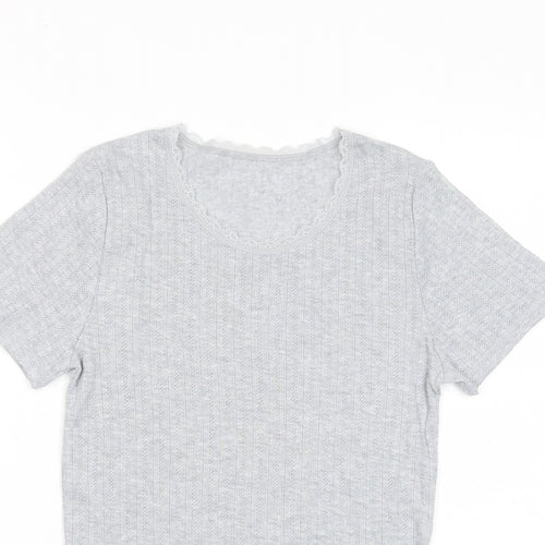 Marks and Spencer Womens Red Polyester Basic T-Shirt Size 12 V-Neck - Lace
