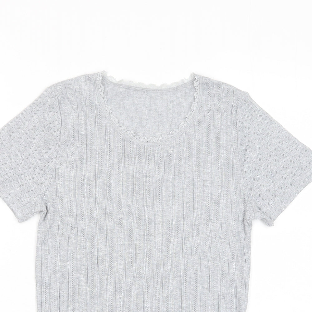 Marks and Spencer Womens Red Polyester Basic T-Shirt Size 12 V-Neck - Lace