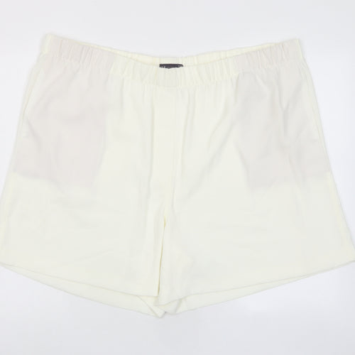 Marks and Spencer Womens Ivory Polyester Basic Shorts Size 24 L6 in Regular Pull On - Pockets