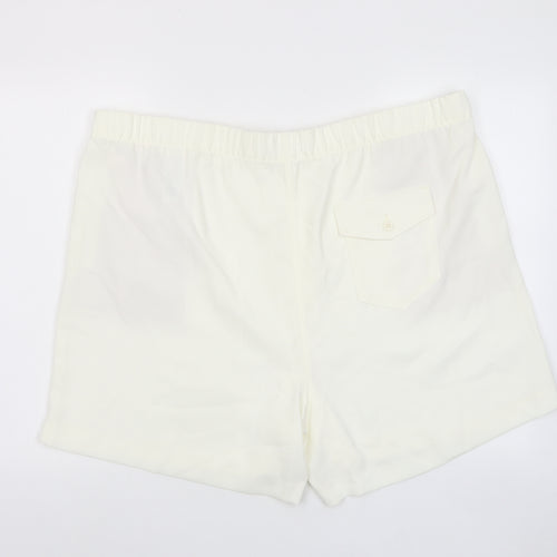 Marks and Spencer Womens Ivory Polyester Basic Shorts Size 24 L6 in Regular Pull On - Pockets
