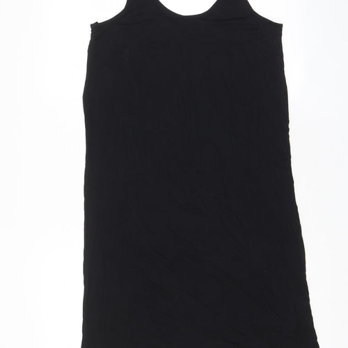 Marks and Spencer Womens Black Viscose Tank Dress Size S Scoop Neck Pullover