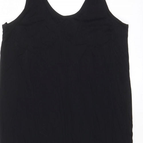 Marks and Spencer Womens Black Viscose Tank Dress Size S Scoop Neck Pullover