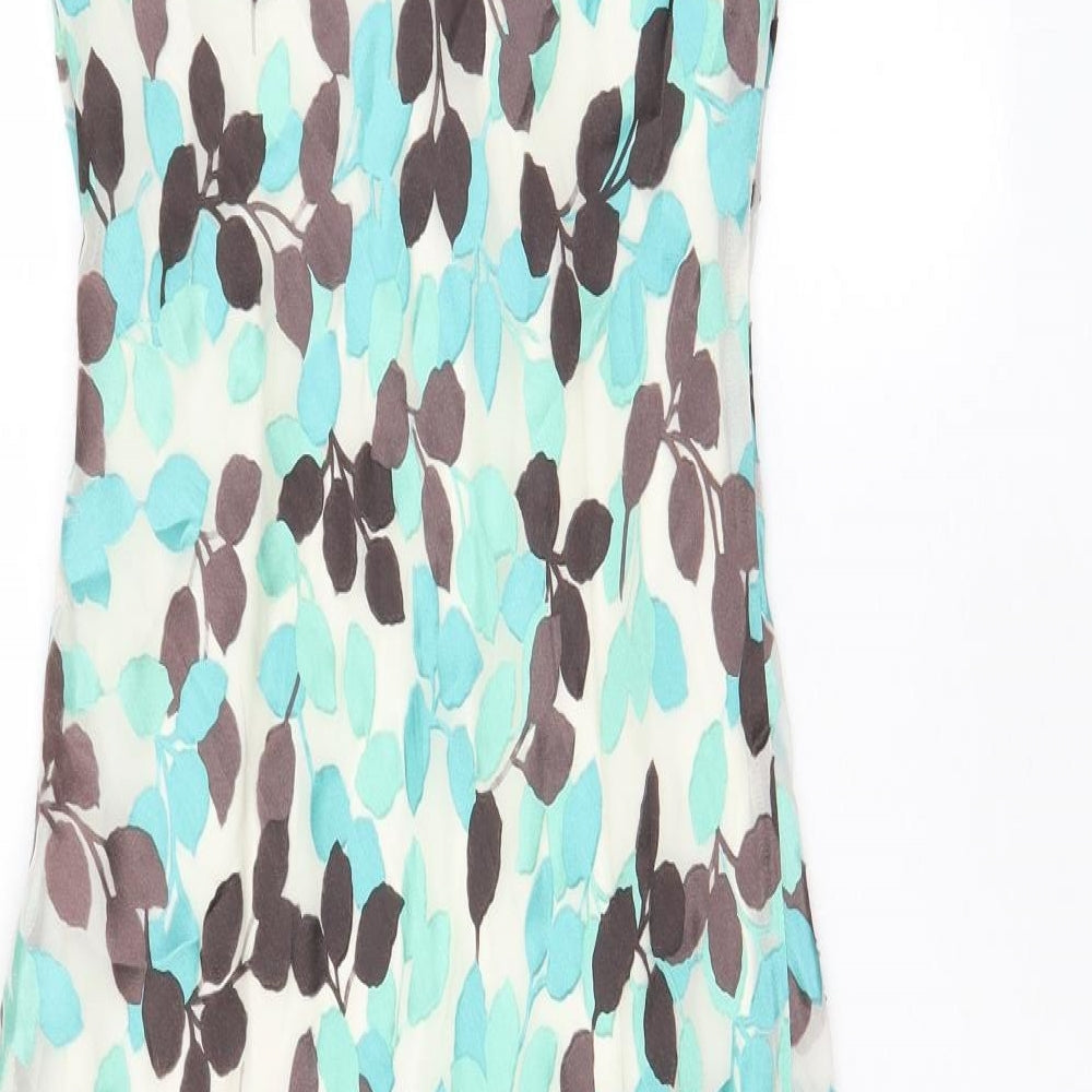 Cc Womens Multicoloured Geometric Viscose A-Line Size 8 Cowl Neck Pullover - Beaded