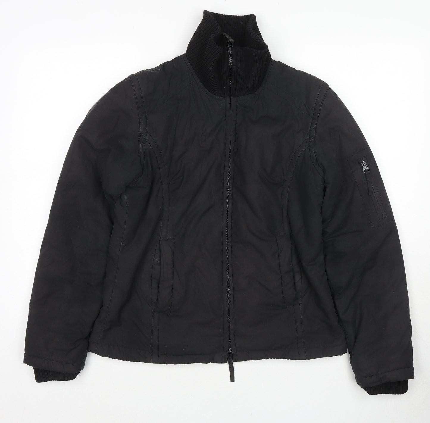 Etam Womens Black Jacket Size 12 Zip
