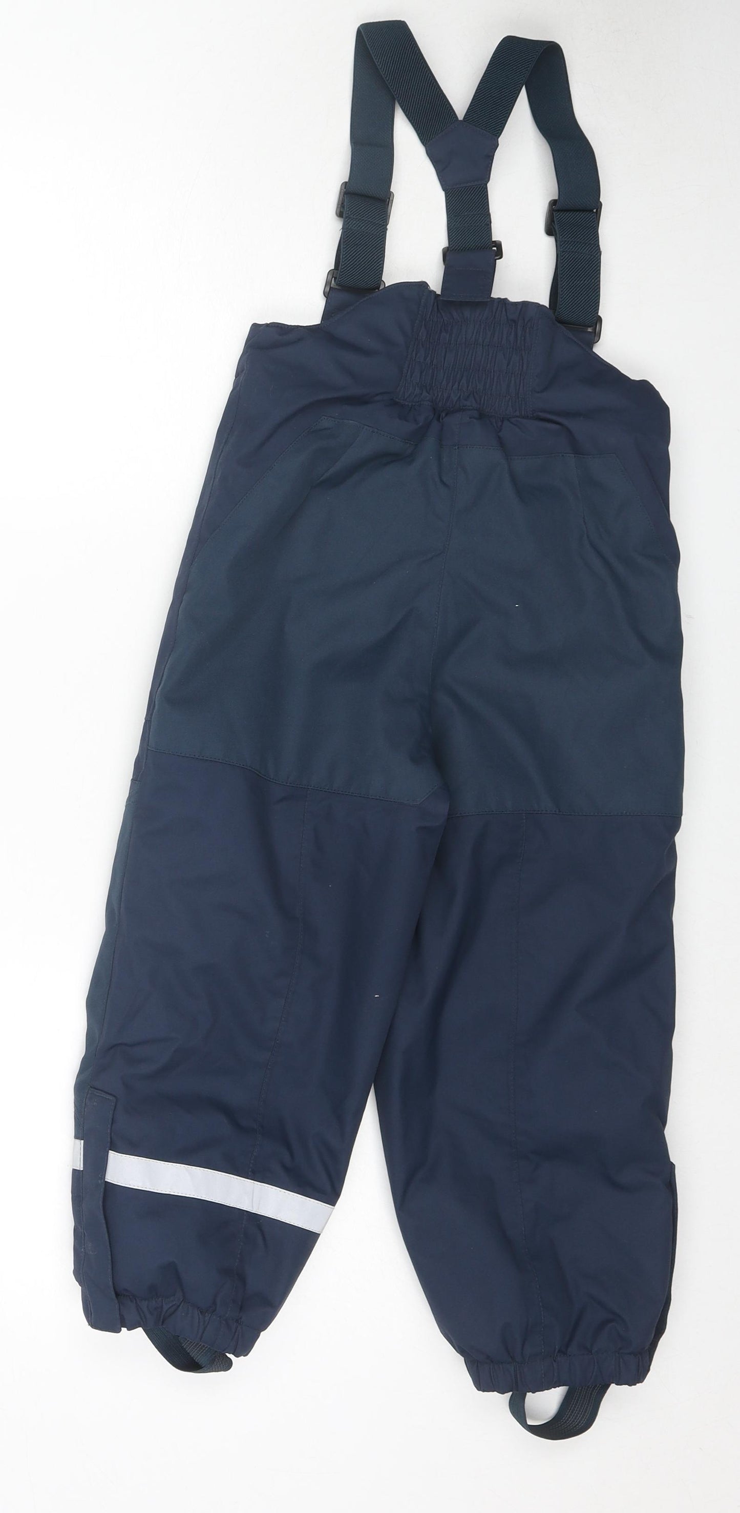 H&M Boys Blue Polyester Dungarees Trousers Size 4-5 Years Regular Snap - Waterproof Shell Trousers