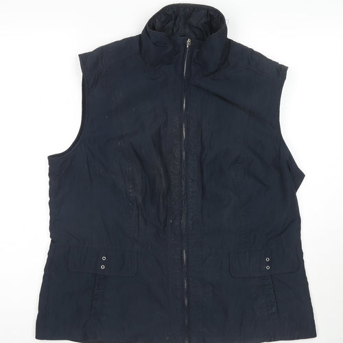 Barbara Lebek Womens Blue Gilet Jacket Size 16 Zip