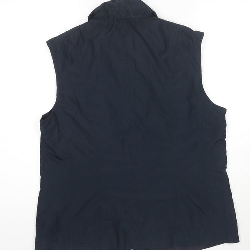 Barbara Lebek Womens Blue Gilet Jacket Size 16 Zip