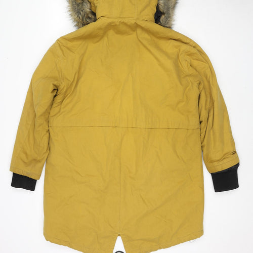 Debenhams Womens Yellow Parka Jacket Size 12 Zip