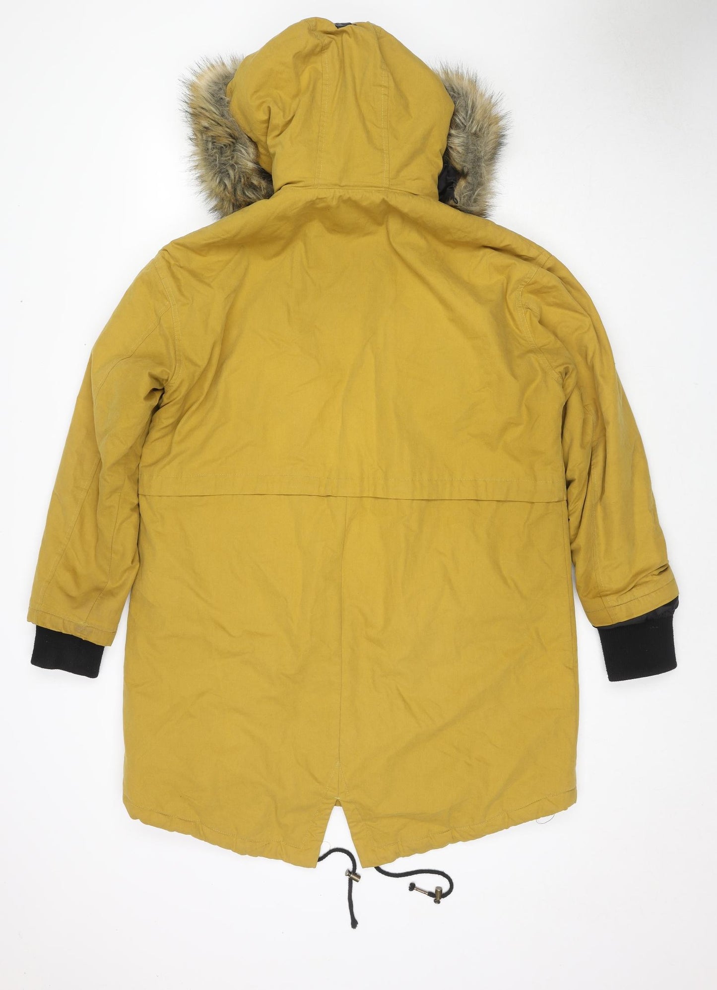 Debenhams Womens Yellow Parka Jacket Size 12 Zip