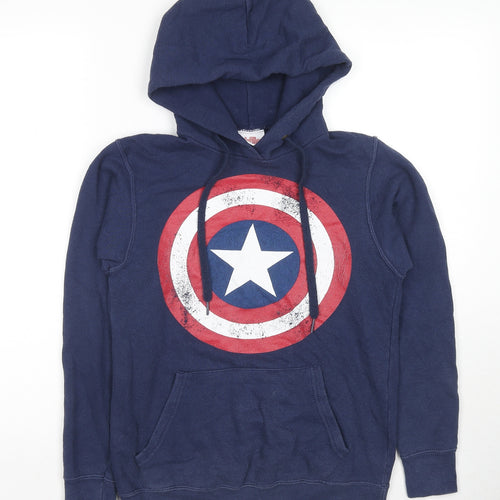 Marvel Mens Blue Cotton Pullover Hoodie Size XS - Avengers