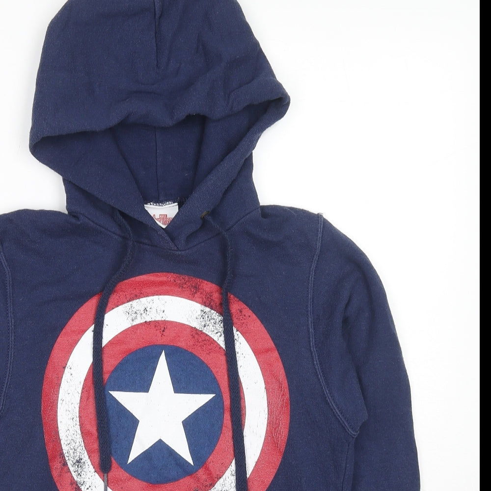 Marvel Mens Blue Cotton Pullover Hoodie Size XS - Avengers