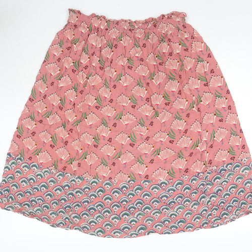 White Stuff Womens Pink Geometric Viscose Swing Skirt Size 14 - Peacocks
