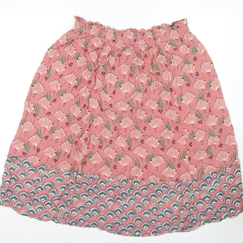 White Stuff Womens Pink Geometric Viscose Swing Skirt Size 14 - Peacocks