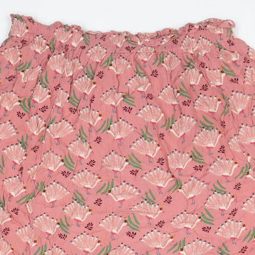 White Stuff Womens Pink Geometric Viscose Swing Skirt Size 14 - Peacocks