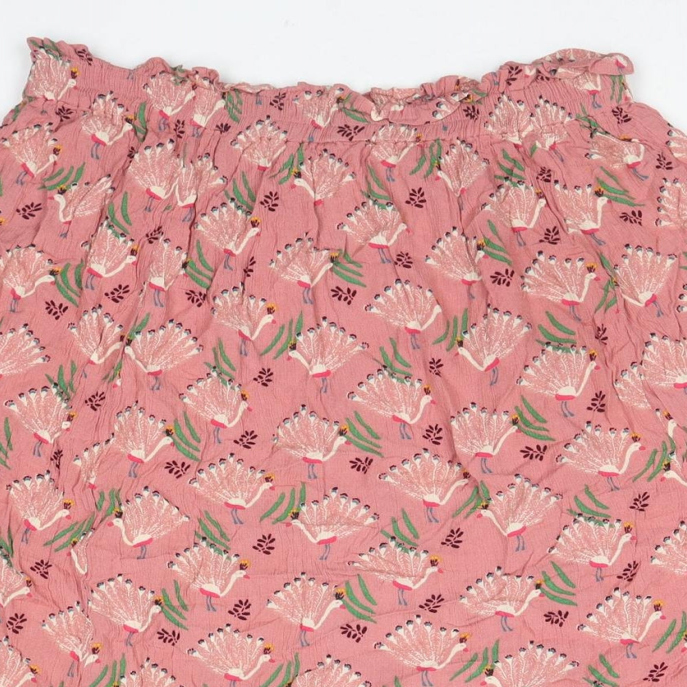 White Stuff Womens Pink Geometric Viscose Swing Skirt Size 14 - Peacocks