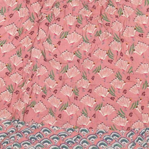White Stuff Womens Pink Geometric Viscose Swing Skirt Size 14 - Peacocks