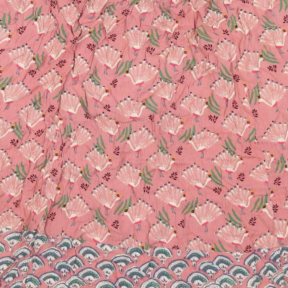 White Stuff Womens Pink Geometric Viscose Swing Skirt Size 14 - Peacocks