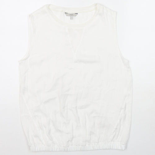 NEXT Womens White Polyester Basic Tank Size 12 Round Neck