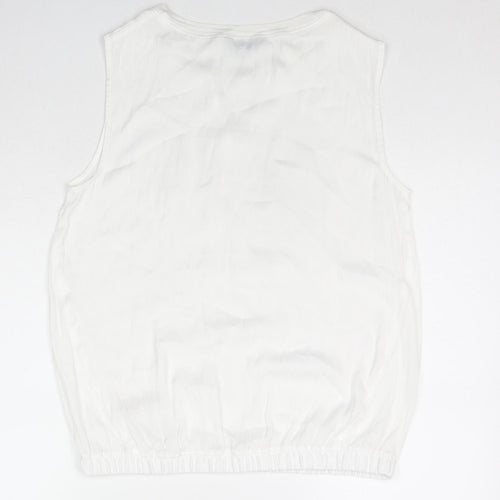 NEXT Womens White Polyester Basic Tank Size 12 Round Neck