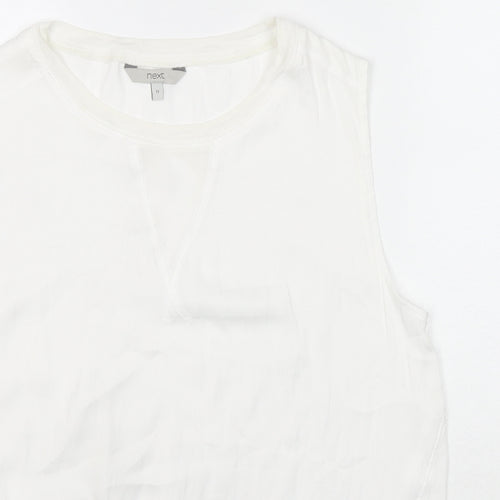 NEXT Womens White Polyester Basic Tank Size 12 Round Neck