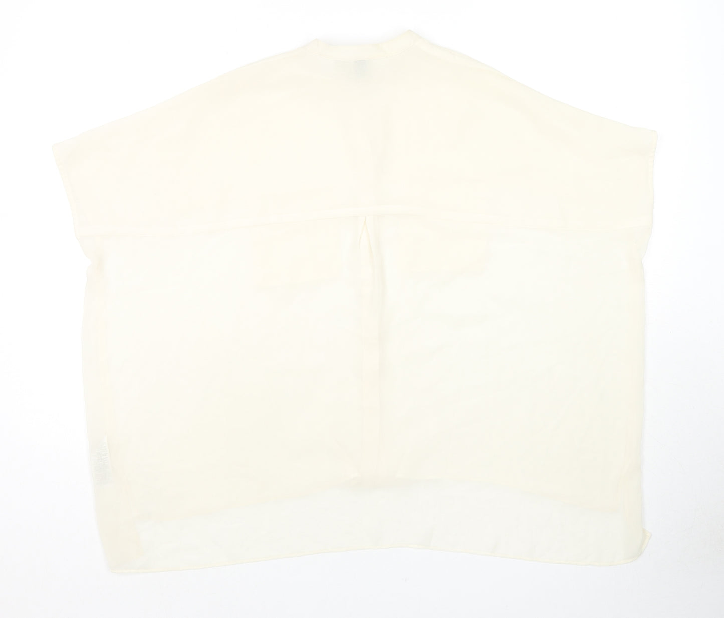 ASOS Womens Ivory Polyester Basic Button-Up Size 6 Round Neck - Sheer