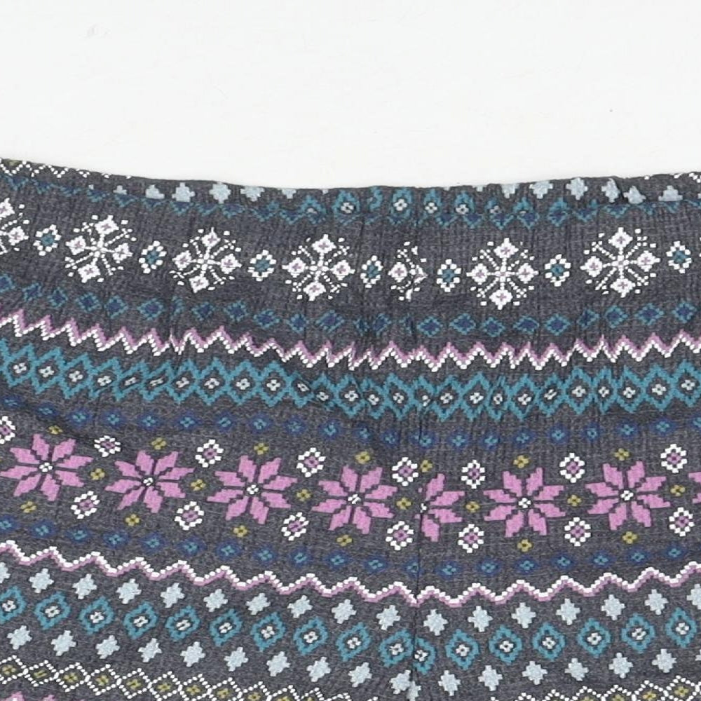 Marks and Spencer Womens Multicoloured Fair Isle Cotton Basic Shorts Size L L3 in Regular Pull On